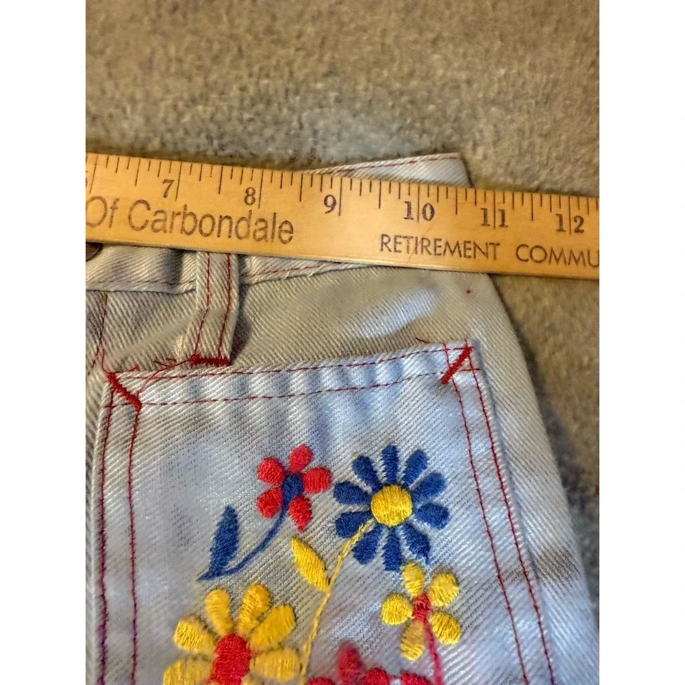 Vintage 70's Montgomery Ward Denim Jacket Set Hippie Flare Embroidered 4T-5T